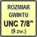 Piktogram - Rozmiar gwintu: UNC 7/8" (9zw.)